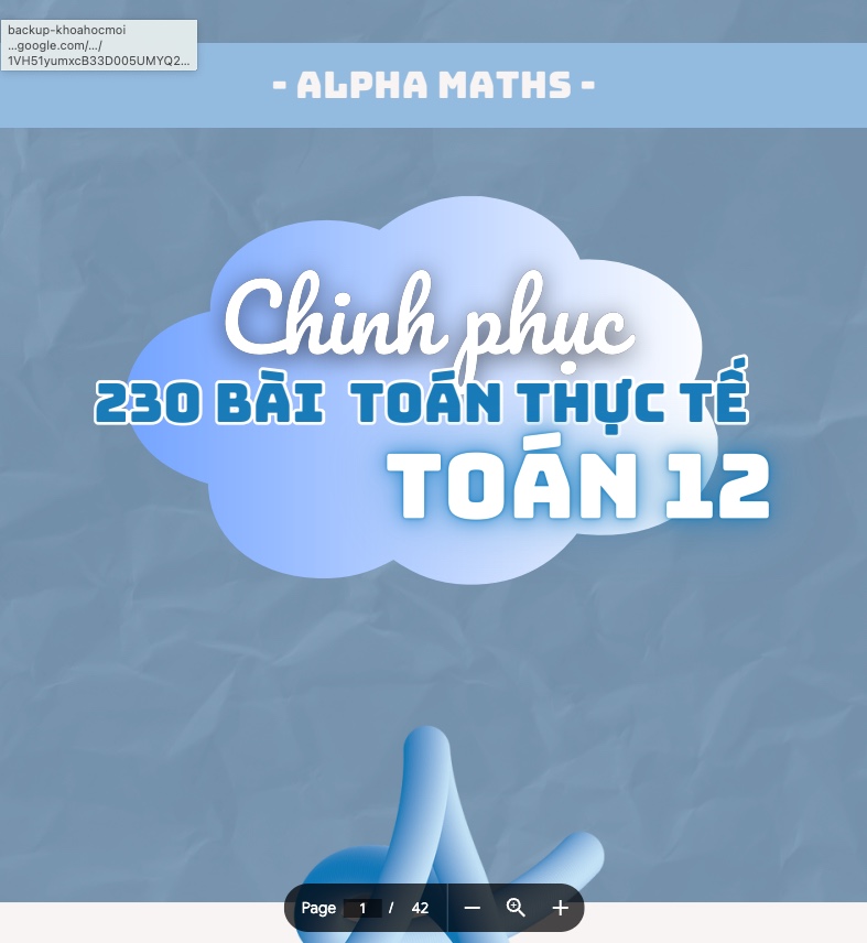 230 BÀI TOÁN ỨNG DỤNG THỰC TẾ (CÓ ĐÁP ÁN)