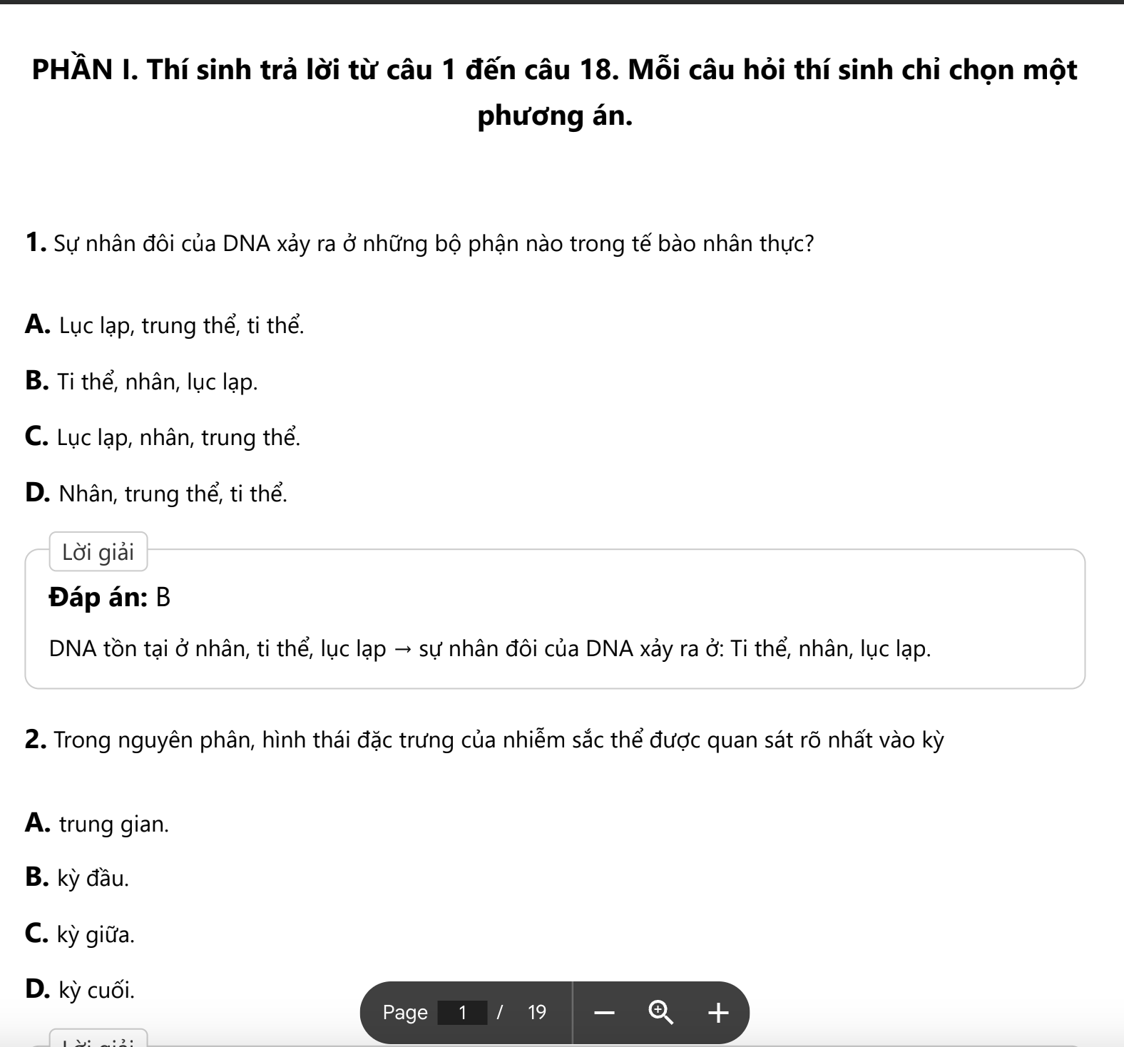 50 Đề Minh Họa Tốt Nghiệp THPT 2025 Môn Sinh